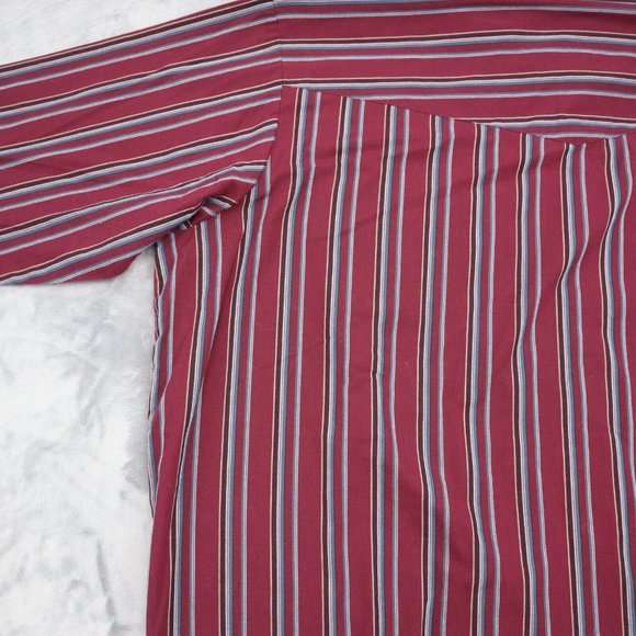Ely Cattleman Shirt Mens 3XL Burgundy Striped Big Man Long Sleeve Western Pearl - Picture 14 of 16